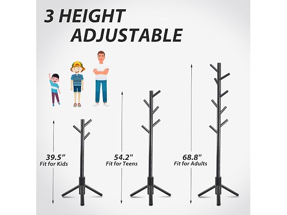 Unisakey 8-Hook Freestanding Coat Rack