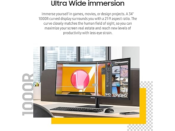 (NEW) Samsung 34” ViewFinity S65UA Series Ultrawide QHD Curved Monitor