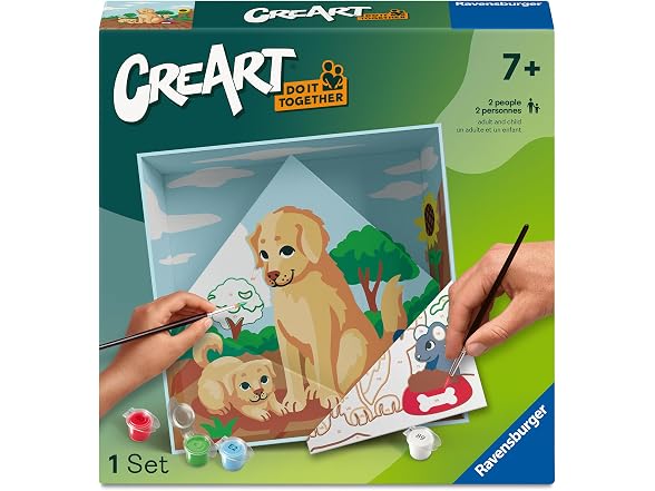 Ravensburger CreArt Do It Together: Dog Paint‑by‑Number Kit