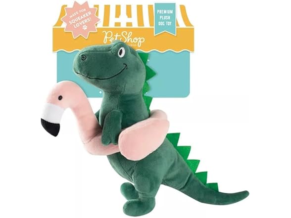 Fringe Studio Plush Dog Toy, “Pool Time Rex,”
