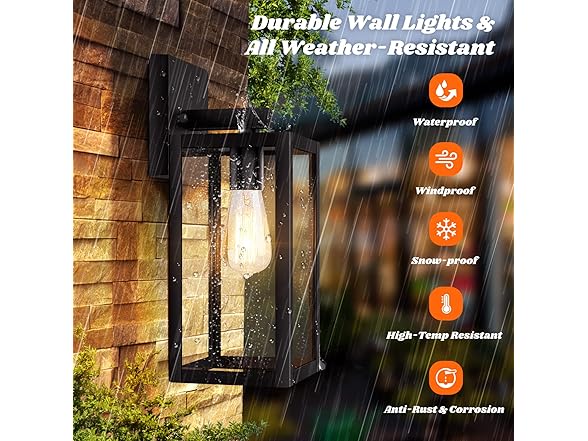 Outdoor Wall Lights 2-Pack -Choose Color