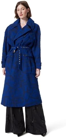 DEE OCLEPPO Womens Standard Myah Military Styled Belted Open Front Coat