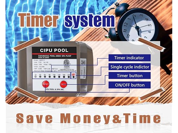 CIPU Pool Pump w/Timer 2700GPH 115V