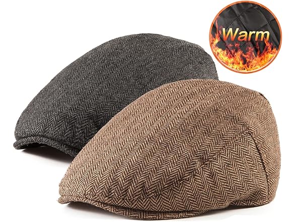 LADYBRO 2Pack Adjustable Newsboy Cap Ivy