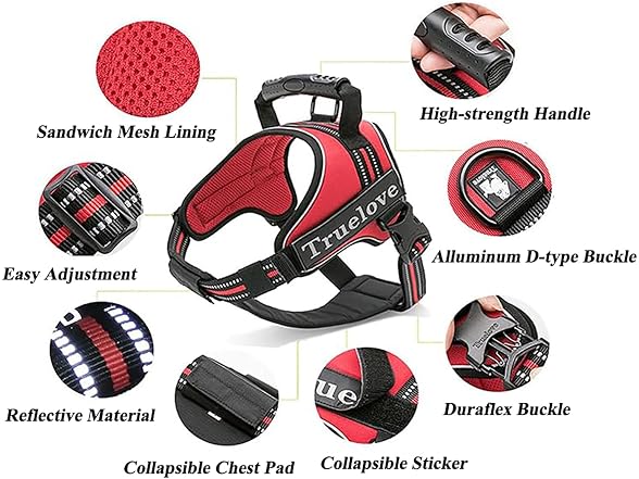 Truelove Dog Harness No-Pull Reflective Stit