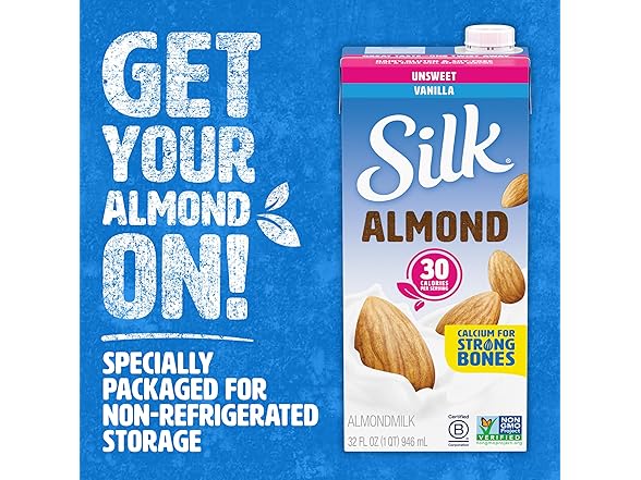 Silk Shelf-Stable Almondmilk, Unsweetened Vanilla, 1 qt.