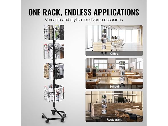 Brochure Display Rack, 4-Tier 32 Pockets