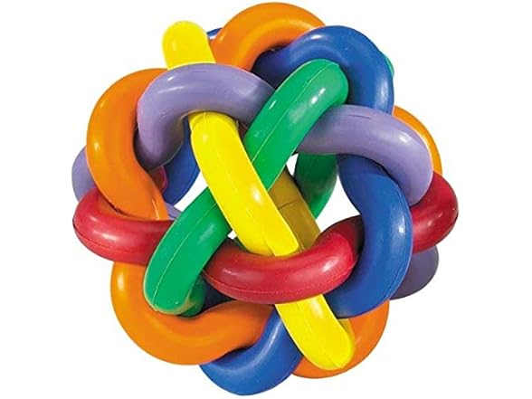 Multipet Multi Pet Nobbly Wobbly Dog Rubber Ball-Medium,