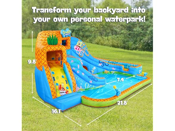Spongebob Deluxe Adventure Inflatable Water Slide Park