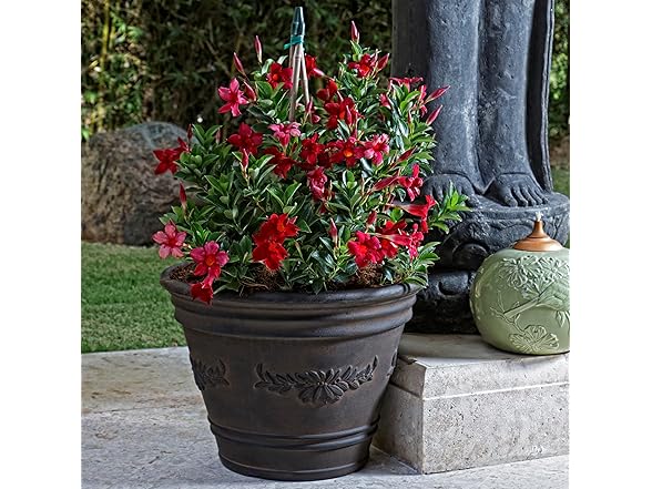 Sunnydaze 13-Inch Laurel Large Plant Pot, 4 Pack - Rust