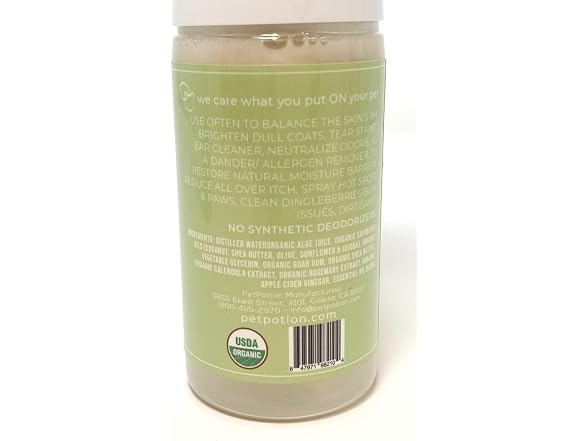 PetPotion Balance Organic, No Rinse,Waterless dog shampoo