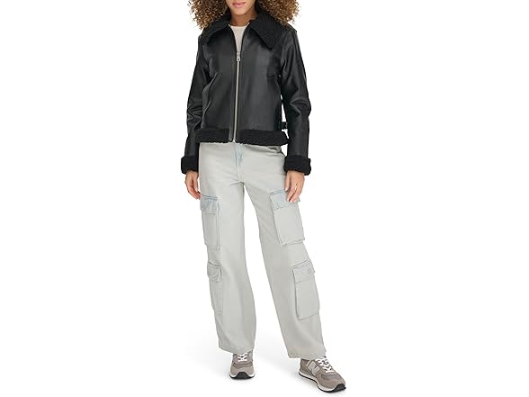 Levis Womens Faux Shearling Aviator