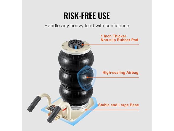 Air Jack, 3 Ton/6600 lbs Triple Bag Air Jack