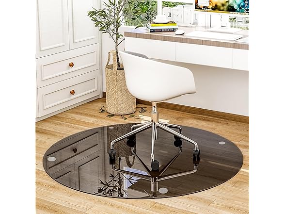 Round Tempered Glass Chair Mat