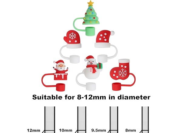 Aiyoushang 6pcs Red Christmas Toppers