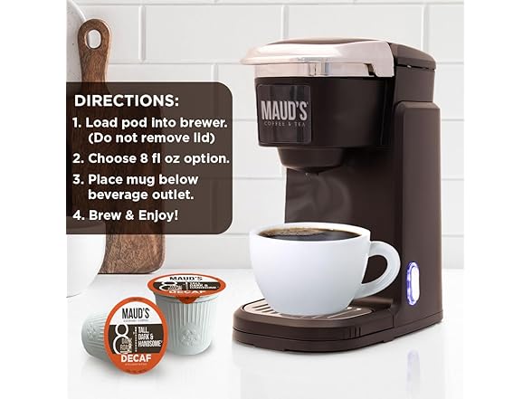Maud's Decaf Dark Roast Coffee Pods, 18 ct