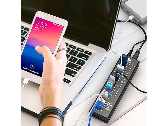 SmartDelux 10-Port USB 3.0 Hub