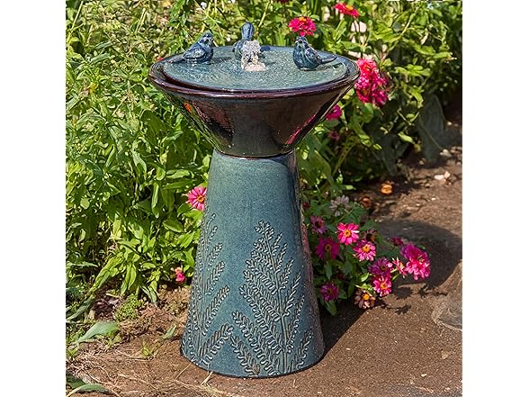 Sunnydaze Gathering Birds 28" Ceramic Fountain