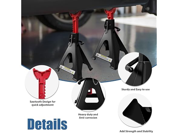 FITHOIST Heavy Duty 6 Ton Jack Stands