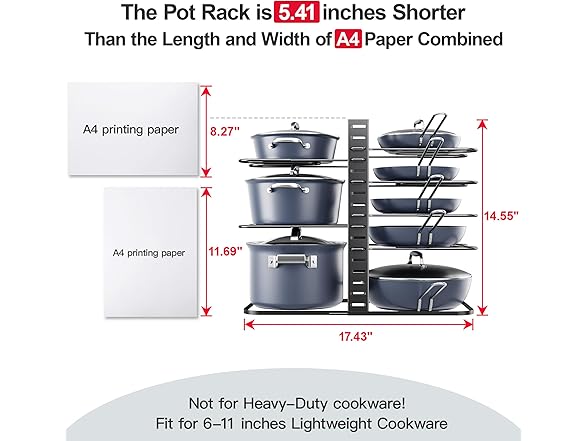 ORDORA 8-Tier Pots & Pans Organizer