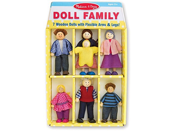 Melissa & Doug Wooden Doll Family - 7 PC