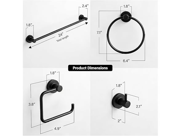 HIGHCRAFT 4-Piece Bathroom Accessory Set