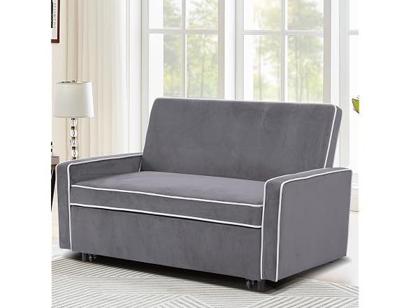 SumKea 3-in-1 Convertible Sofa Sleeper Bed 2-Seat Loveseat