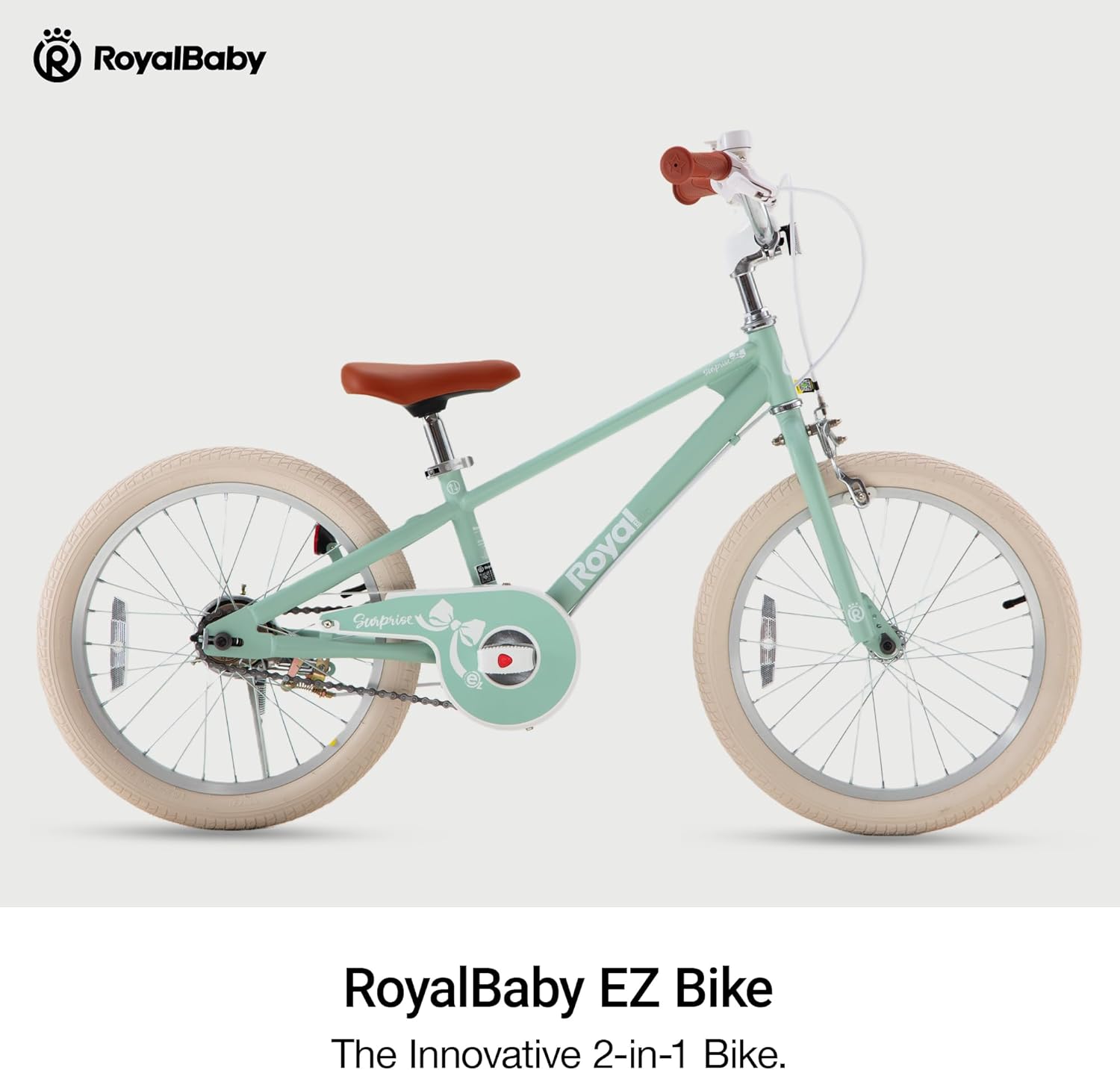 RoyalBaby EZ Kids Bike,18 Inch Convertible Balance to Pedal Bike - Gallery 12