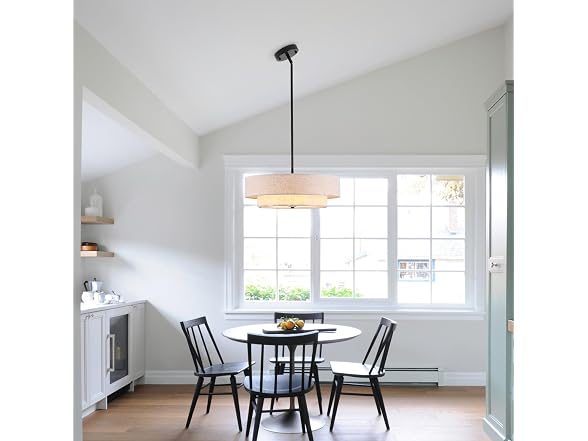 Prayou 17.7in 2-Layer Drum Chandelier
