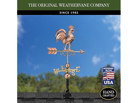Good Directions Patina Copper Rooster Weathervane