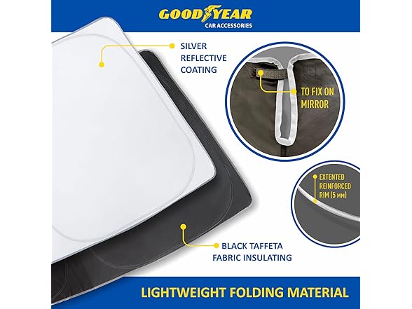 Goodyear Foldable Windshield Sunshade 