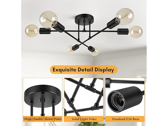 Bosceos 6-Light Industrial Ceiling Light