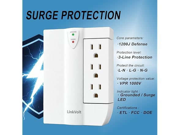 LINKVOLT 6-Outlet Surge Protector