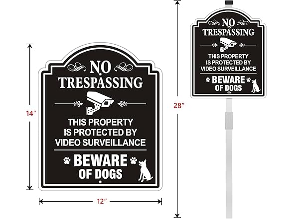 Aiuieaa Beware of Dog Sign 2pk