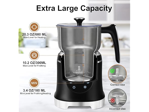 JLFJMGC 7-in-1 Milk Frother & Steamer