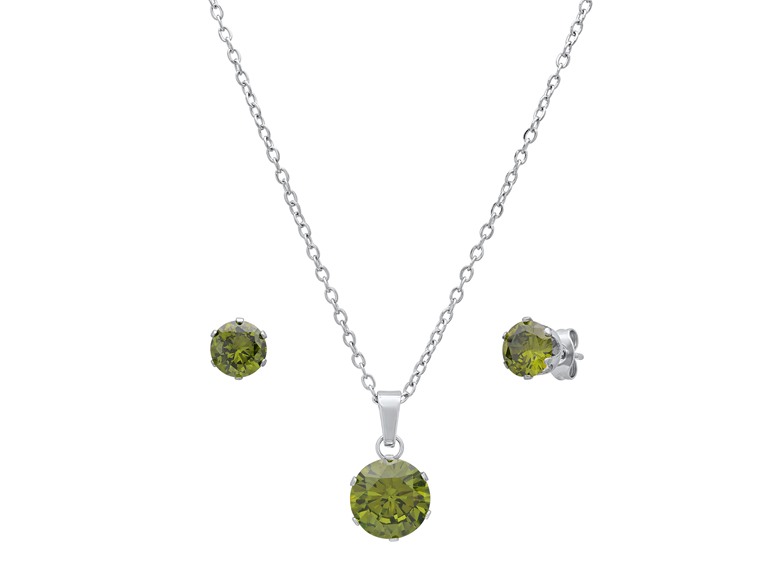 Green Stone Necklace & Earring Set