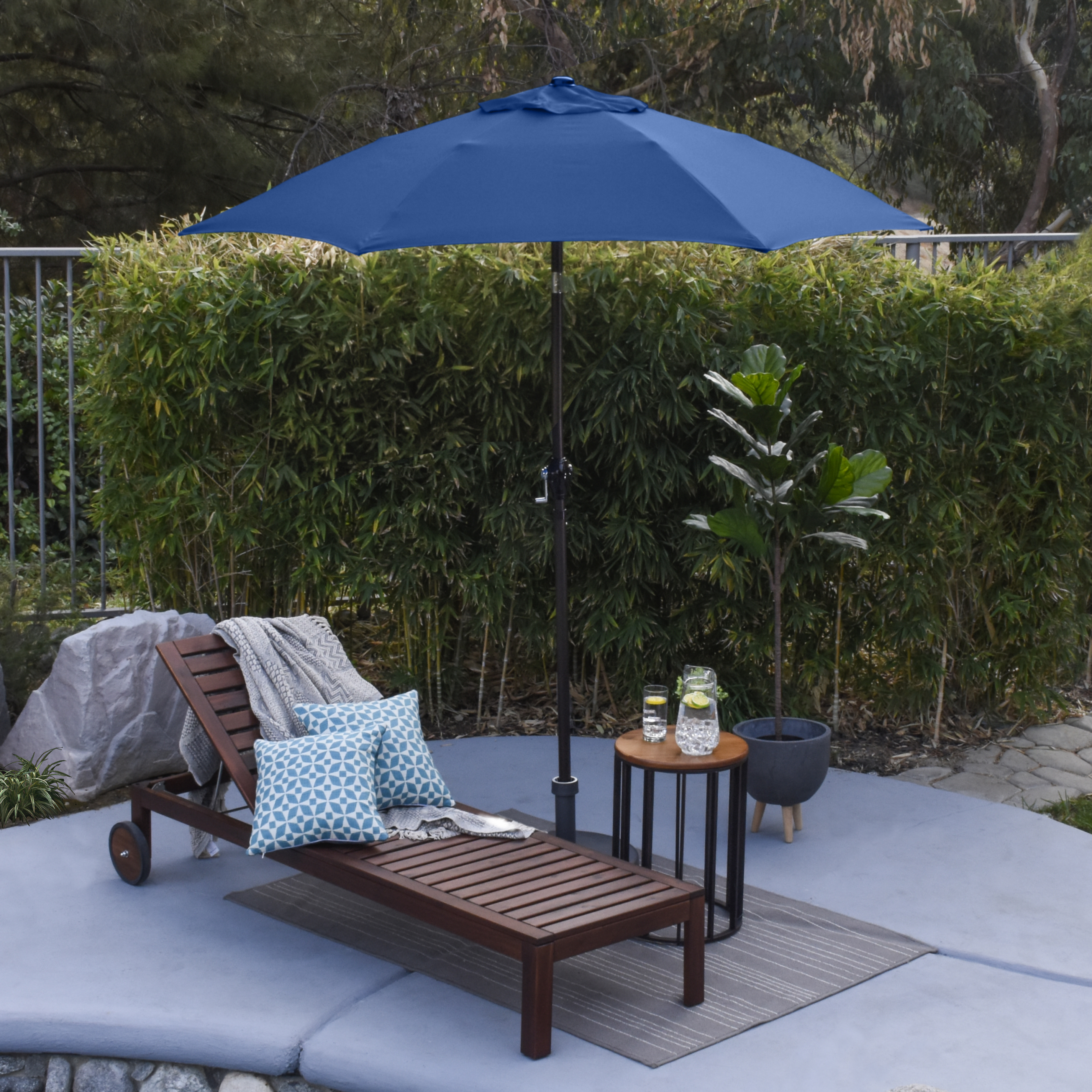 Astella 7.5'Rd Tiliting Aluminum Patio Umbrella, Crank Open - Gallery 36
