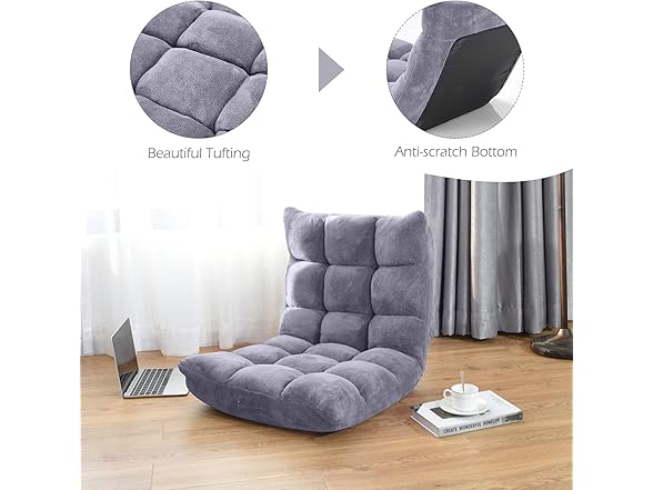 COSTWAY Floor Chair, Video Gaming Chairs with Back Support,  (Open Box)