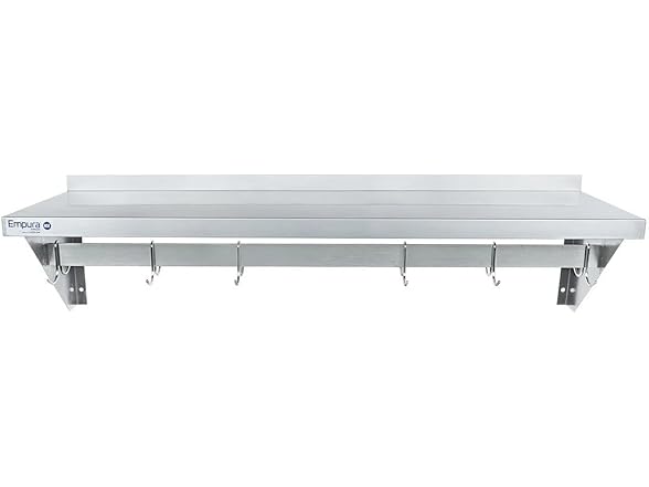 EMPURA 48" x 12" Stainless Steel Wall Mount Pot Rack