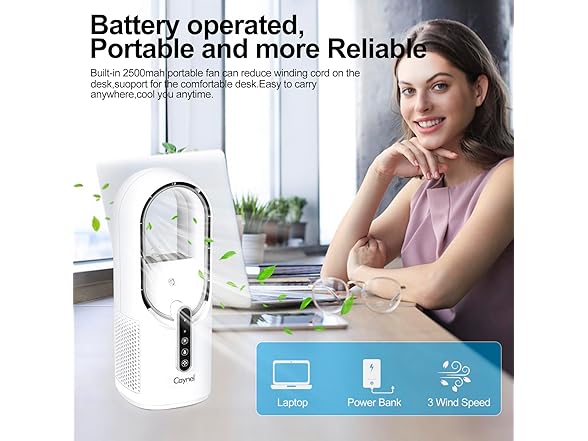 11.8 Portable Bladeless Desktop Fan