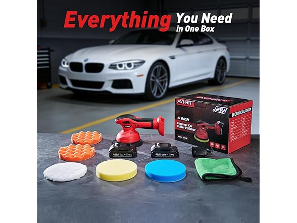 Avhrit Cordless Car Buffer Polisher Kit