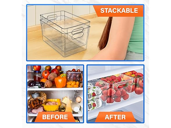 Multi-purpose Refrigerator Bins- 8 piece