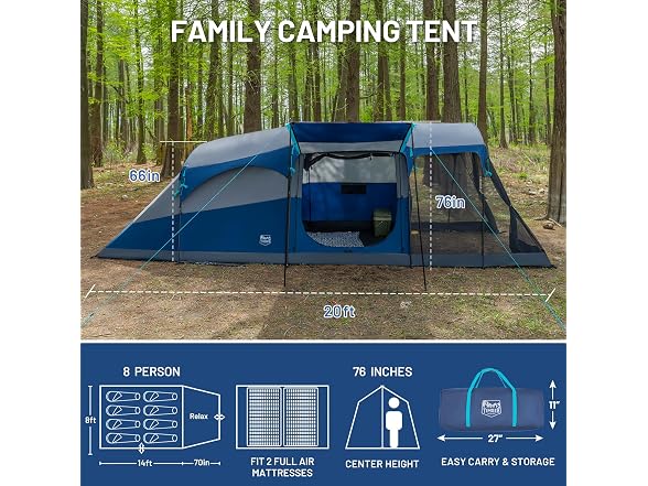 TIMBER RIDGE 8 Person Family Camping Tent