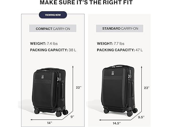 Travelpro Versapack + Lightweight Softside 20"