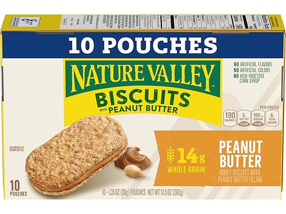 10CT Nature Valley Biscuit Sandwiches, Peanut Butter