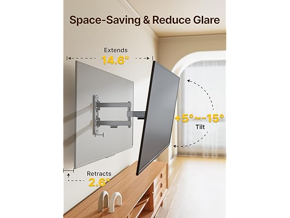 monTEK Full Motion TV Wall Mount Bracket | 13-43"