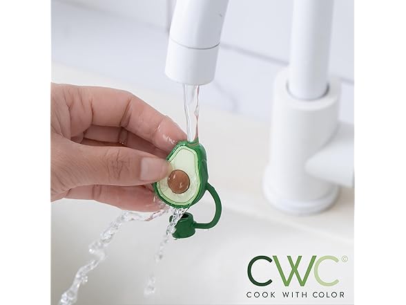 COOK WITH COLOR 8Pc Avocado Straw Covers