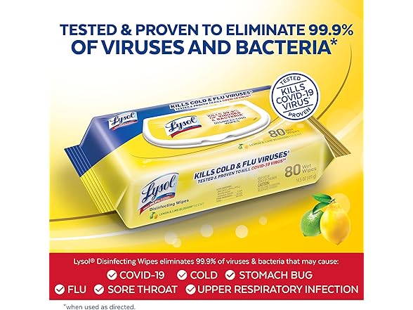 Lysol Disinfectant Handi-Pack Wipes, Disinfecting Antibacterial Cleaning Wipes