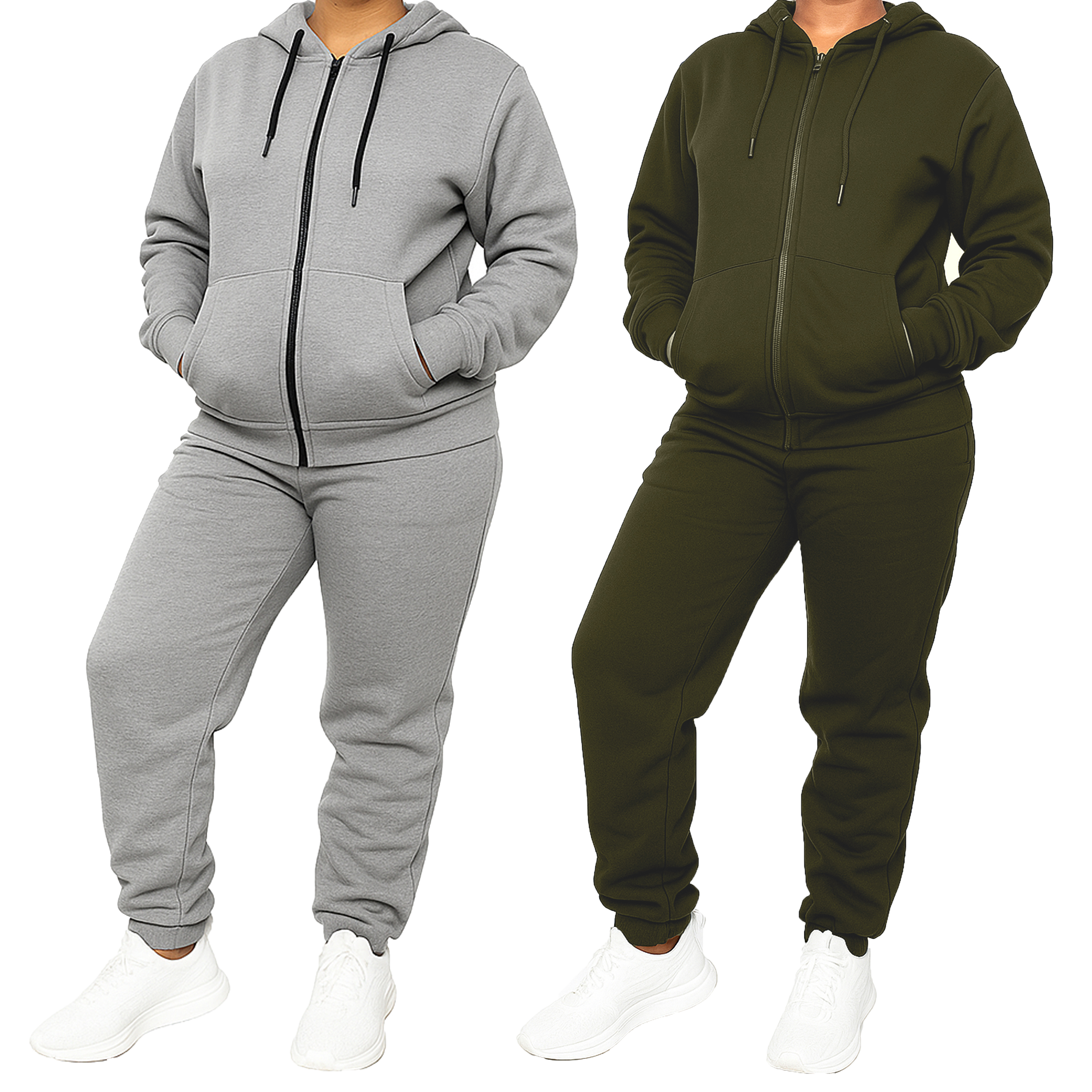 Womens Fleece-Lined Hoodie & Jogger Sets - Gallery 32
