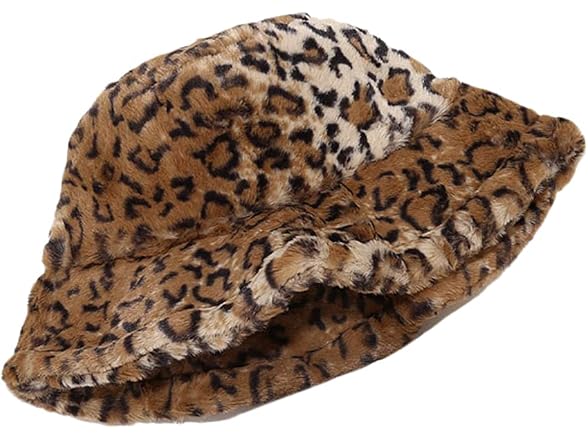 Purfanree Men (OS) Faux Fur Bucket Hat Fluffy Cap